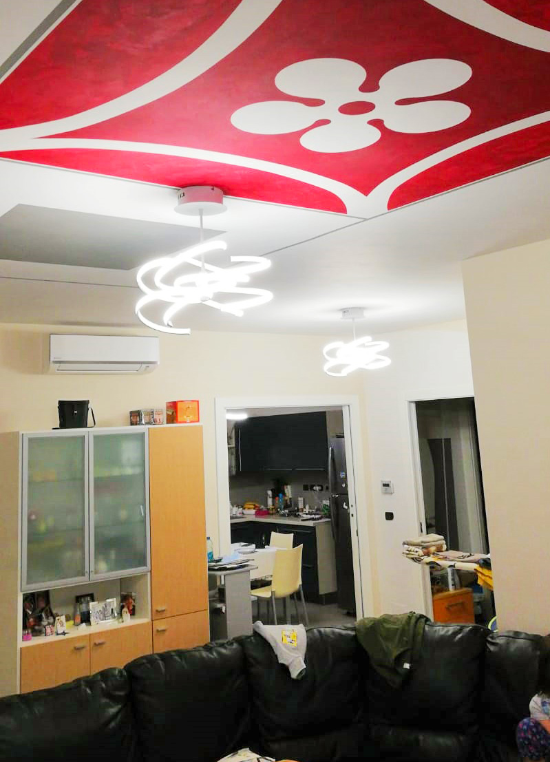 Dettagli Illuminazione di un appartamento con lampadari a led moderni a Sanfrè (CN)